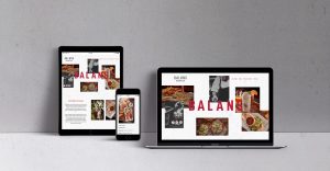 mockup of balan's website on an ipad, iphone and desktop
